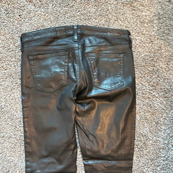 ADRIANO GOLDSCHMIED Faux Leather Ankle Jeans Size 28R Grunge Edgy Luxe Modern - Picture 4 of 9